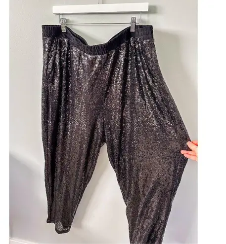 Eloquii Black Sparkle Sequin Joggers