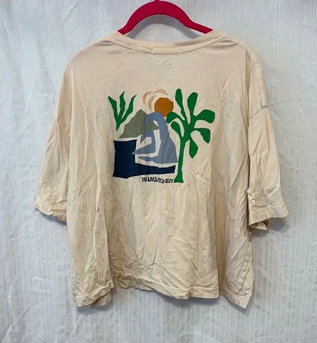 Quiksilver Boyfriend Fit Oversized Cropped Graphic Tee