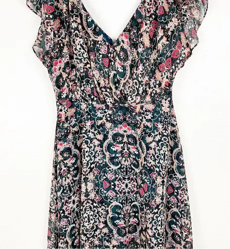 LULUS Charmed I’m Sure Green Floral Print Front Back V