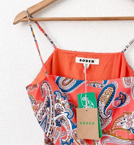 Boden Column Cami Midi Dress in Orange Jelly Paradise Pop Size 4