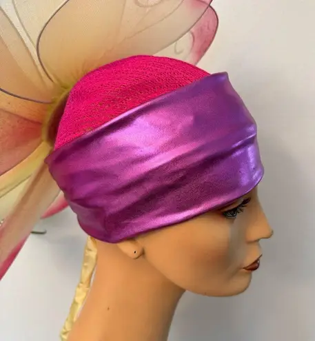 Handmade pink floral hat. This hat was made for the stage in the theater.