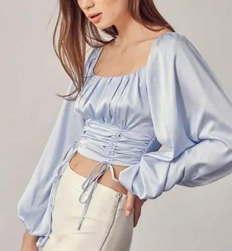 JET SET LONG SLEEVE RUCHED CROP TOP Size undefined