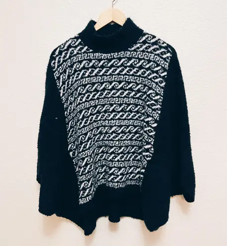 Free People Black & White Shawl Sweater