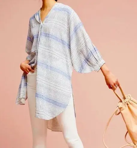 Maeve BY ANTHROPOLOGIE Lena Tunic Dress Blue White Small