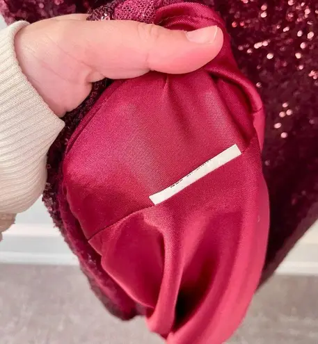 Revelry Off the Shoulder Ember Red Sequin Maxi Dress Gown Size 18