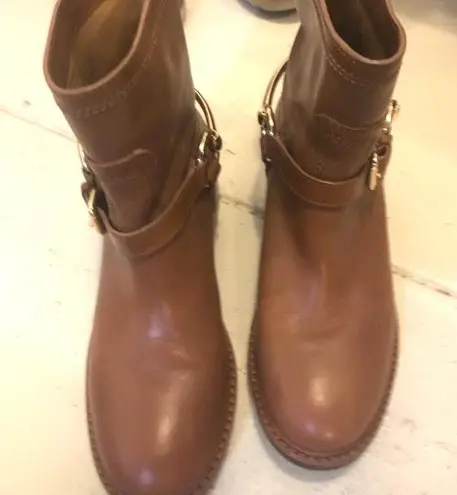 Coach Tan  Moto Boots