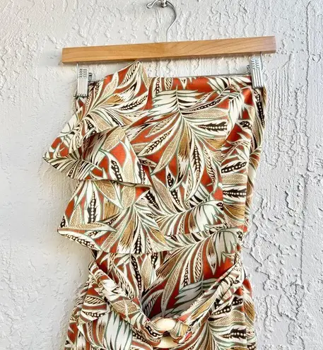 Alexis Strapless Ruffle Printed Faina Midi Dress Multicolor Women's medium