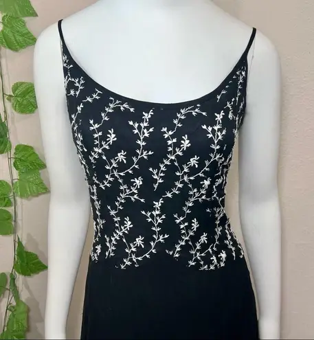 Tiffany Designs Tiffany Design Silk Vintage 1990’s Leaf Vine Black Gown Dress