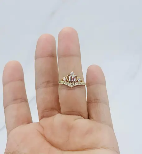 10k Gold Ring Sweet 15 Crown
