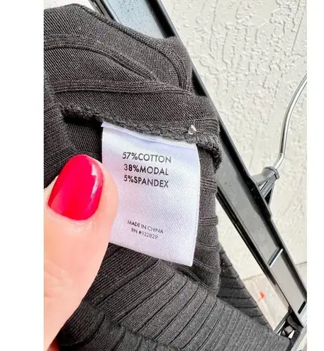 L'Academie Pull On High Waisted Ribbed Split Front Leggings Black Womens Size XS