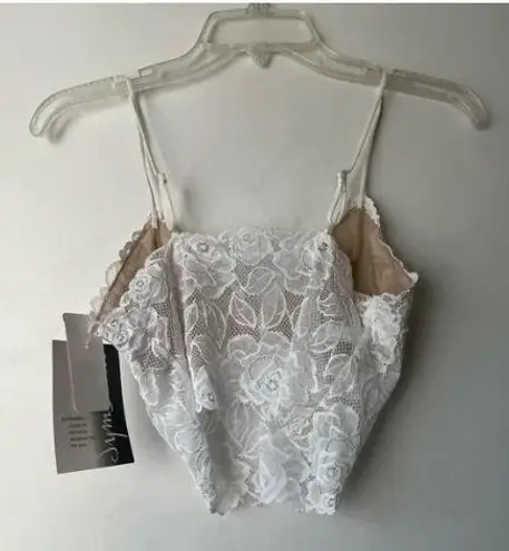 Symbella Vintage y2k Deadstock White Lace Crop Cami Tank M NWT