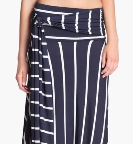 Elan 8 Way Convertible Multi Way Striped Jersey Dress Swim Coverup Blue White M