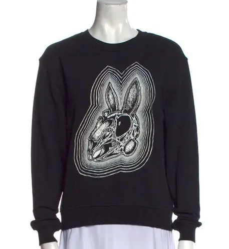 Alexander McQueen McQ Bunny Rabbit Skull Crewneck Cotton Pullover Sweatshirt