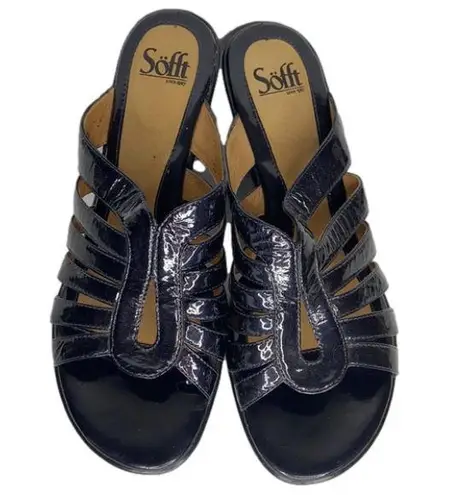 Soffit Women’s Deep Purple Open Toe Wedge Sandals Size 9M