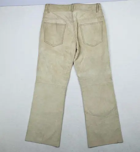 Hugo Boss Vintage Red Label Lamorin Low Rise 100% Leather Wide Leg Tan Pants-10
