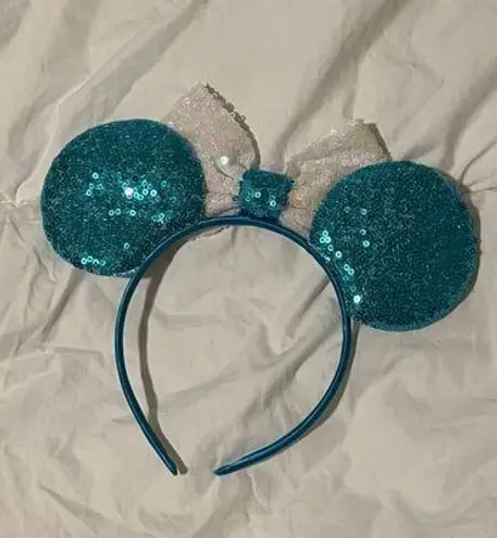 Disney Ears frozen Elsa headband light weight princess Mickey blue sequins