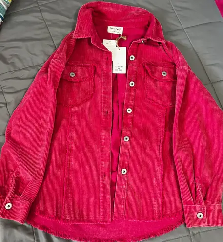 Boutique Corduroy Flannel Jacket Pink Size M