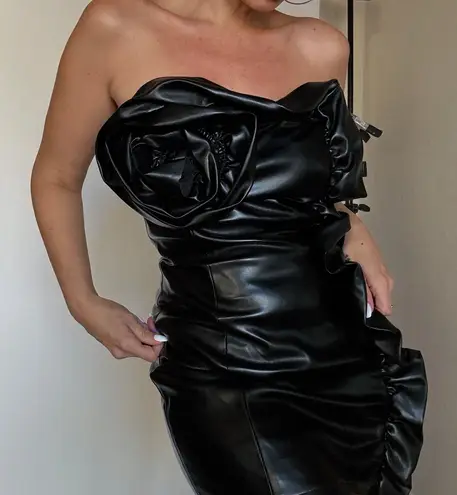 Rosette Y2K Vegan Leather Dress