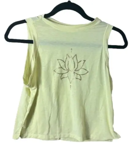 All In Motion Cropped Bright Yellow Glitter Crop Top Shirt Size XS