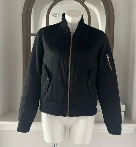 Maje Bart Bomber Jacket in Black, Size EU 40 Retail $480