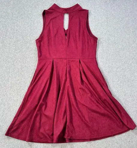 Kinnucan's Charlie O by Mini Dress Women's Large Cranberry Faux Suede Sleeveless - Image 8