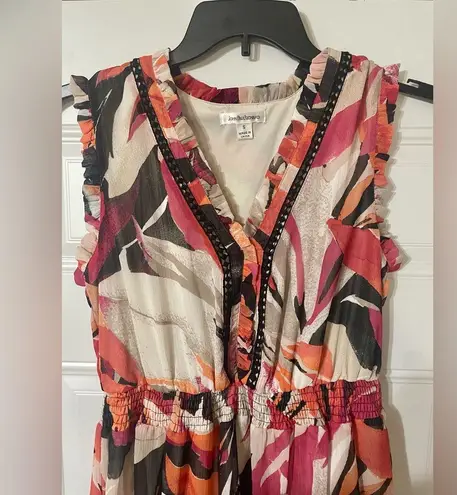 John Paul Richard Maxi Dress Size Small Multicolor Vacation Summer Lightweight Pink