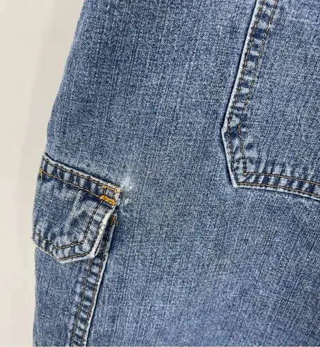 Vintage Y2K Denim Cargo Mini Skort Size 36 Early 2000s