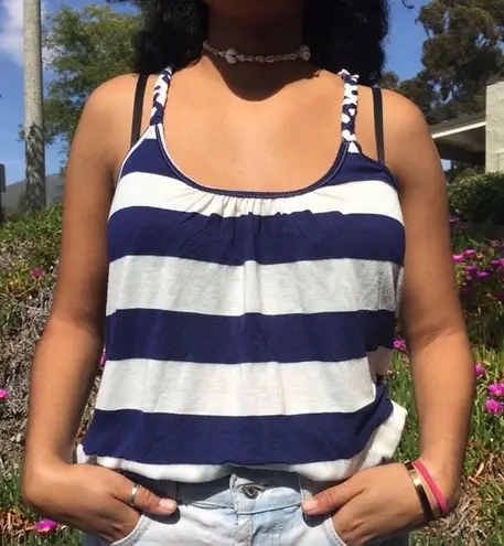 julie's closet Nautical striped racerback top with crotchet, racerback tank, crochet tank top
