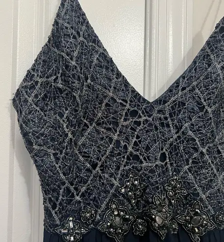 Badgley Mischka Navy Blue Ballerina Gown Size 0 US $1,100