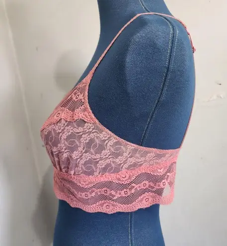 Coral Lace Bralette Lingerie Pink Size M
