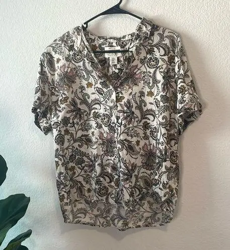 Rachel Zoe  100% linen size medium paisley top