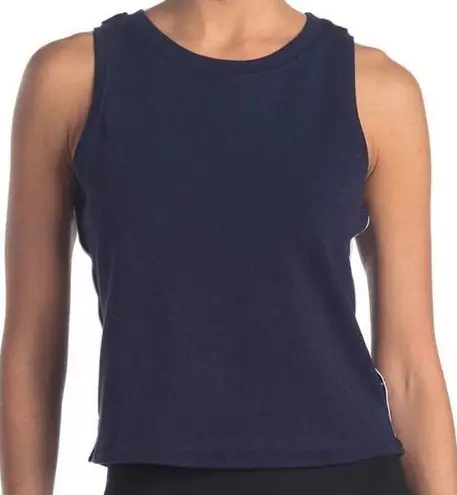 Splendid  Small Navy Crop Tank Side Snap Buttons Sporty Summer NWT