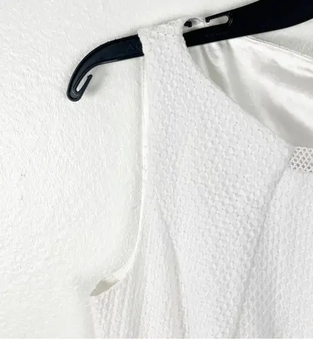 T Tahari Maylin White Lined Sleeveless Exposed Back Zipper Dress, Size 2