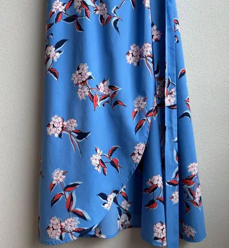 Coolibar UPF 50+ Women's Mila Wrap Dress Sun Protective Blue Floral Size Medium Black