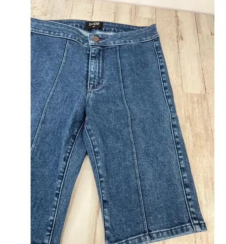 J+CO Denim Shorts Womens Size 26 Medium Blue Wash High Rise Seamed 10" Bermuda