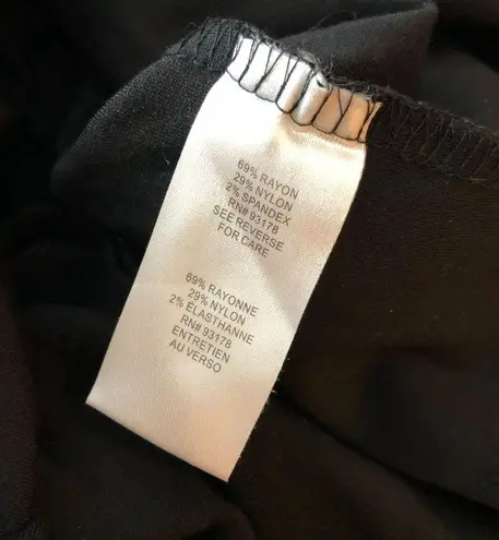 Tahari Sheath Dress Cap Sleeve Scoop Neck Beaded Detail Stretch Black 8