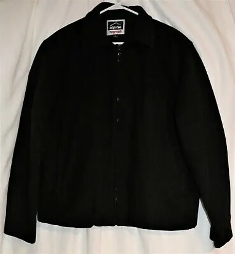 Alpine Swiss Mens Large Wool Blend Black Open Bottom Jacket JD Bomber Zipper Coat