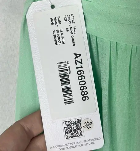 Azazie Molly Mint Bright Green Formal Bridesmaid Dress A6