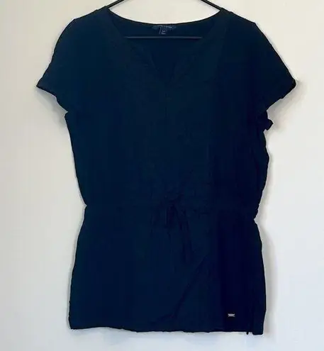 Tommy Hilfiger  Black Short Sleeve Top - Size: Large