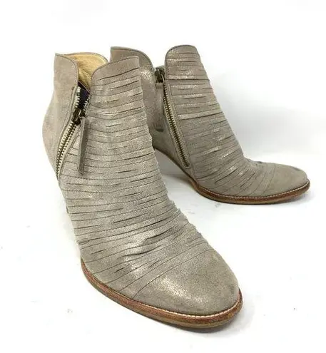 Paul Green  Ankle Booties Women's Size UK 6 US 8.5 Metallic Taupe Gray Boots