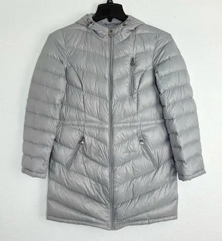 Curations Caravan Gray Down Puffer Parka Jacket Lightweight Hooded Coat Sz. M Size M