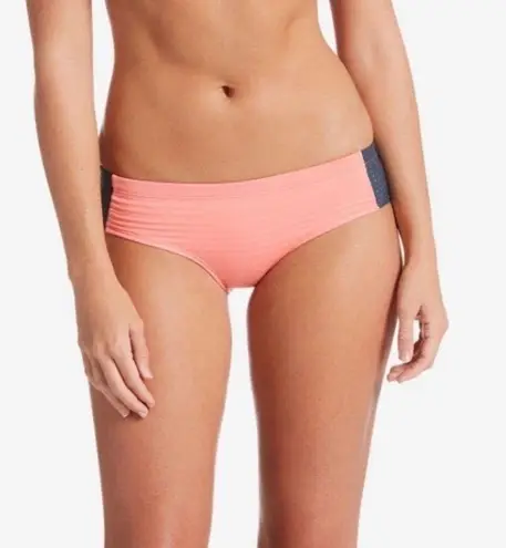 Nike  Tonal Stripe Hipster Bikini Bottoms Coral M