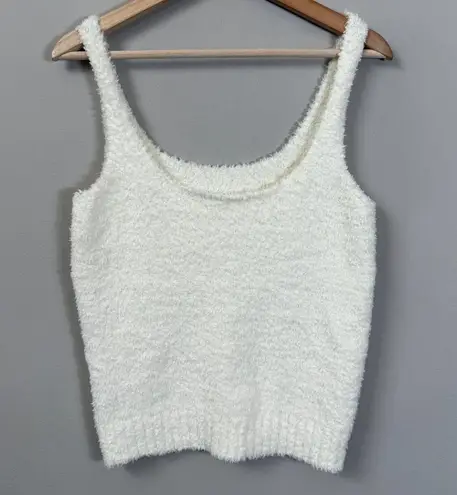 SKIMS Cozy Knit Crop Tank Top Women's 2X/3X Bone Fuzzy Sherpa Comfy Lounge NWOT