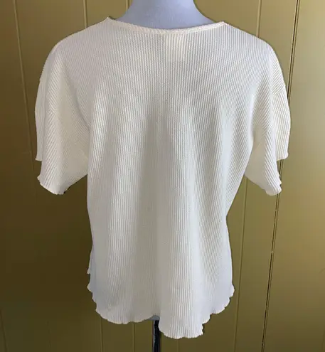 Adonna women M short sleeve & shorts waffle print pajama set cream color