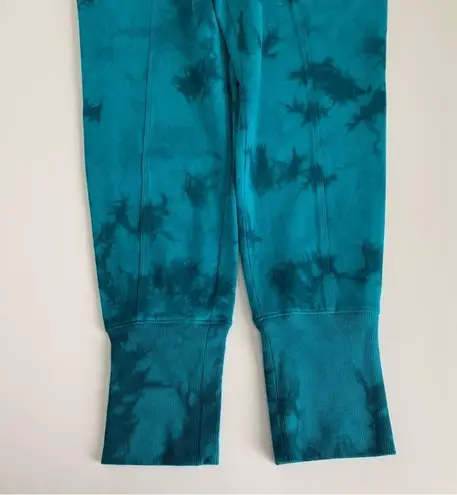 All In Motion  Teal Green Tie Dye High Rise Ribbed Jogger Loungewear Sweatpants