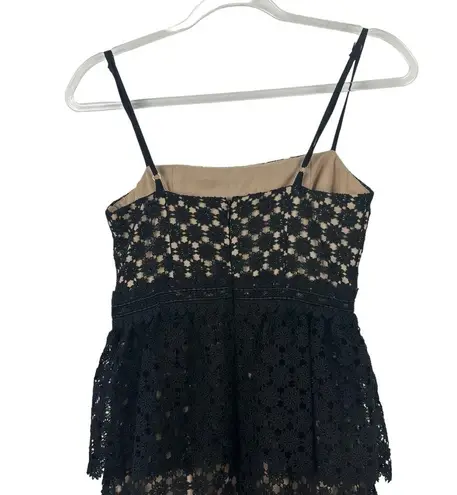 NBD  Dolores Midi Dress in Black Revolve Lace Nude Black Tiered X-Small XS