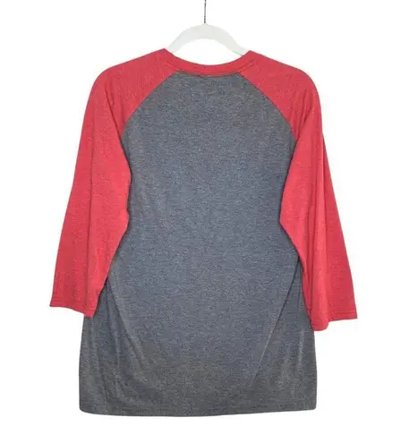 Home Grown Indiana State Flag Raglan Sleeve T-Shirt Small Red Gray IN Soft Tee