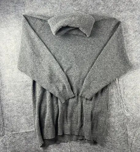 Rafaella Gray 70% Lambswool 20% Angora Rabbit Blend Sweater Long Sleeve Cowl Turtleneck