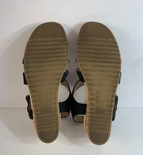 Life Stride Sandals Strappy Wedge Sincere Velocity 2.0 Comfort Size 10 Black