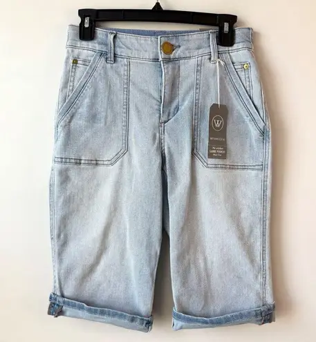 Wit & Wisdom ‘Ab’Solution Denim Bermuda Knee Shorts Womens Size 4 Blue High Wais